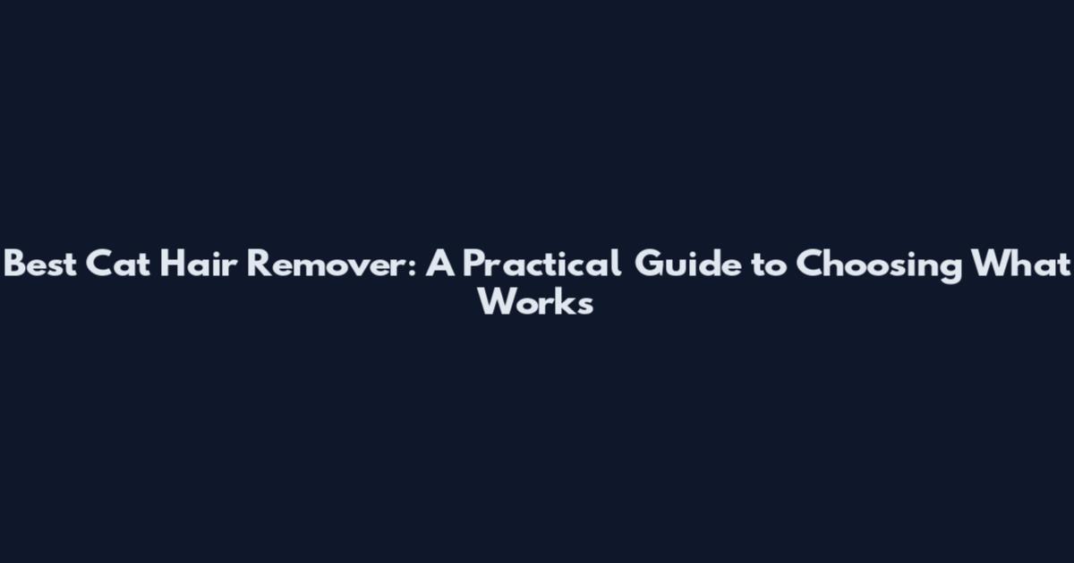Best Cat Hair Remover: A Practical Guide to Choosing What Works