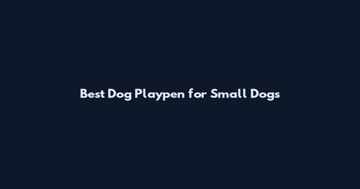 Best Dog Playpen for Small Dogs
