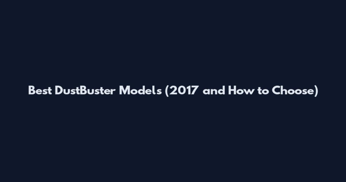 Best DustBuster Models (2017 and How to Choose)