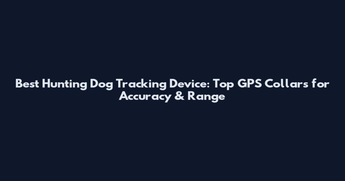 Best Hunting Dog Tracking Device: Top GPS Collars for Accuracy & Range