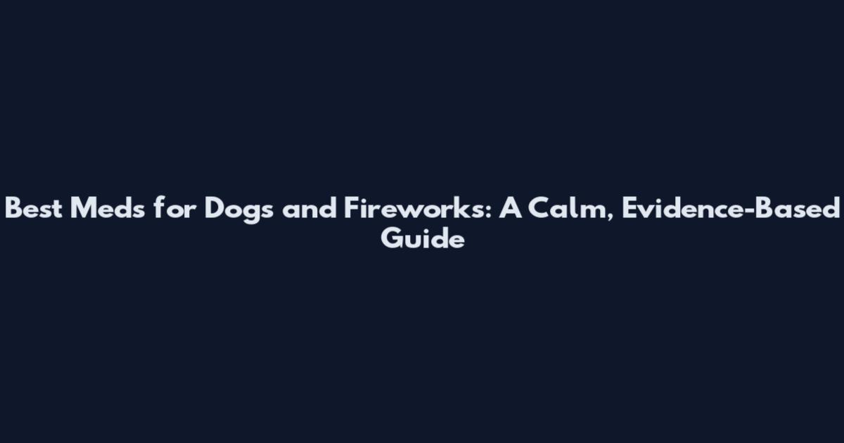 Best Meds for Dogs and Fireworks: A Calm, Evidence-Based Guide