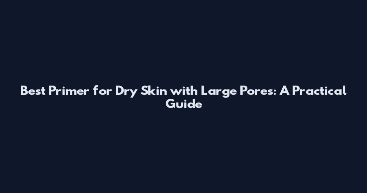 Best Primer for Dry Skin with Large Pores: A Practical Guide