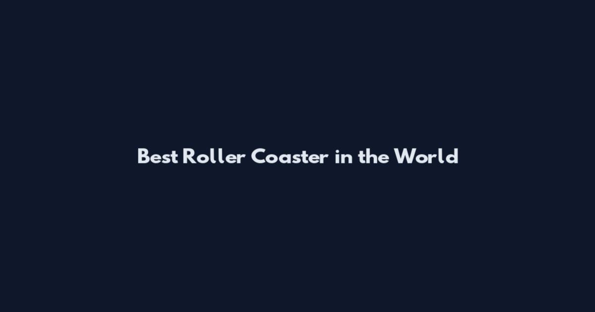 Best Roller Coaster in the World