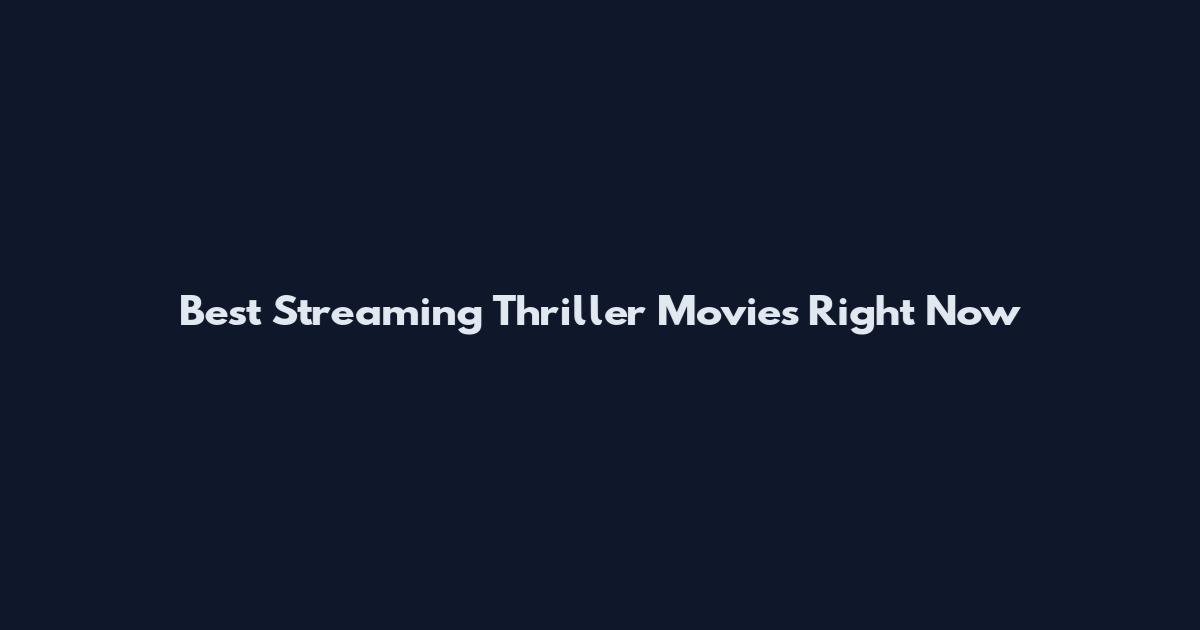 Best Streaming Thriller Movies Right Now