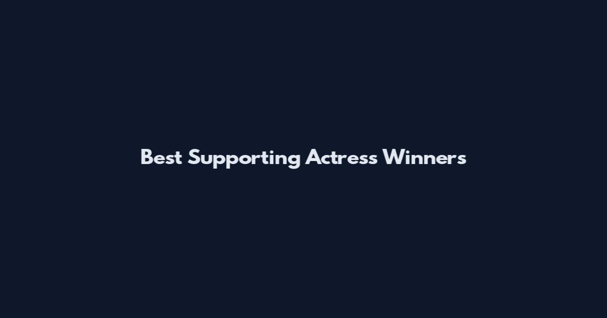 Best Supporting Actress Winners