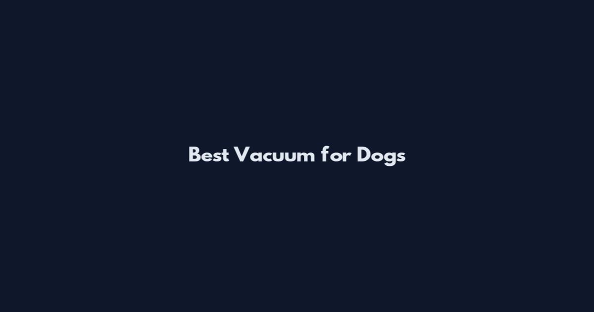 Best Vacuum for Dogs