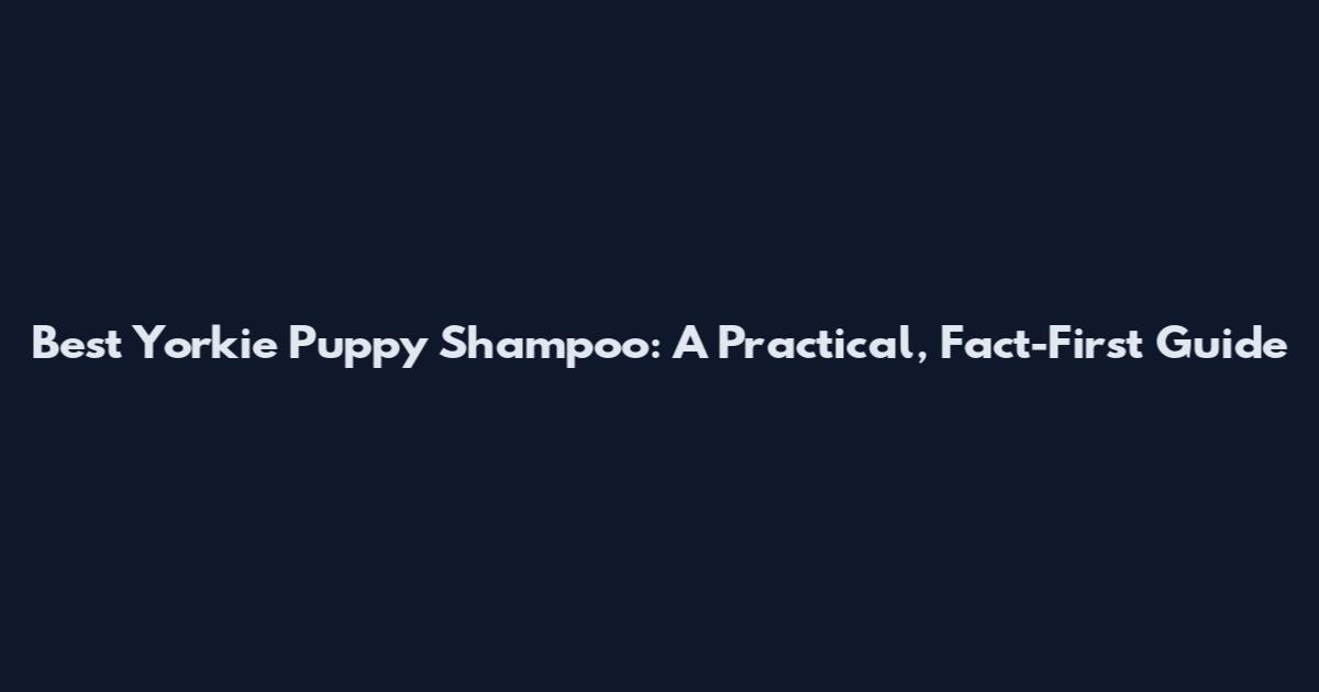 Best Yorkie Puppy Shampoo: A Practical, Fact-First Guide
