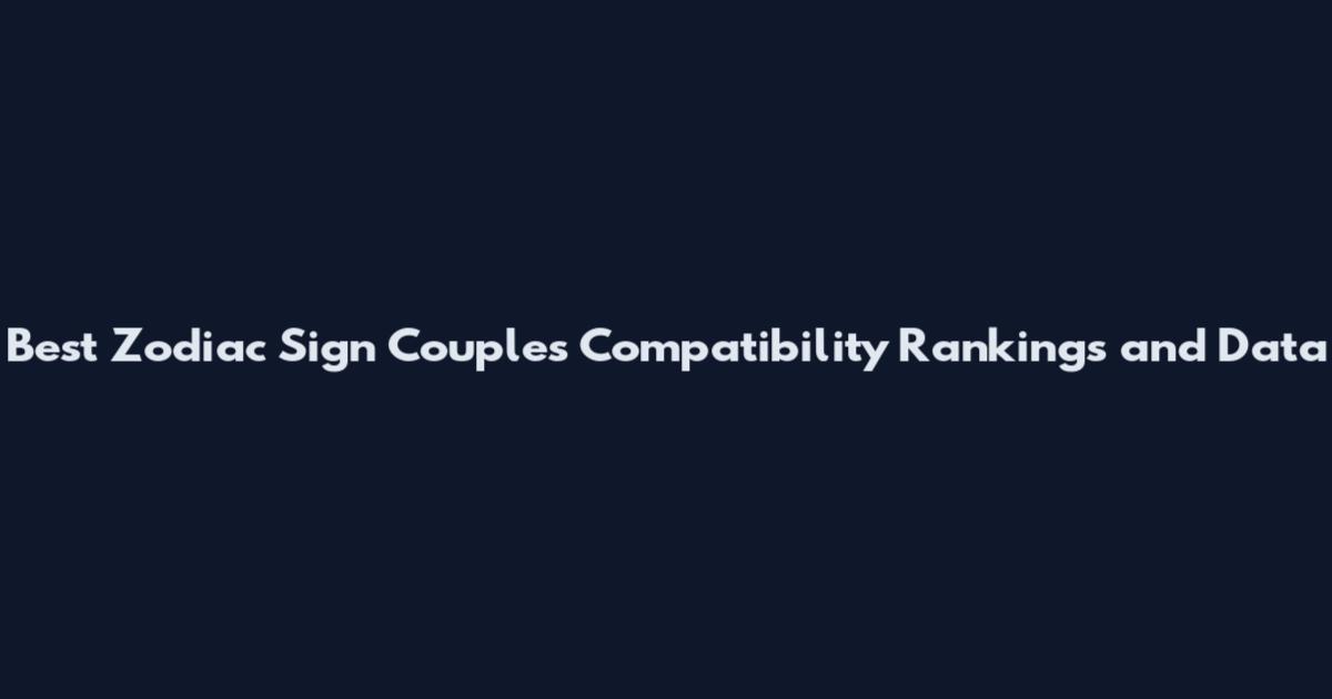 Best Zodiac Sign Couples Compatibility Rankings and Data