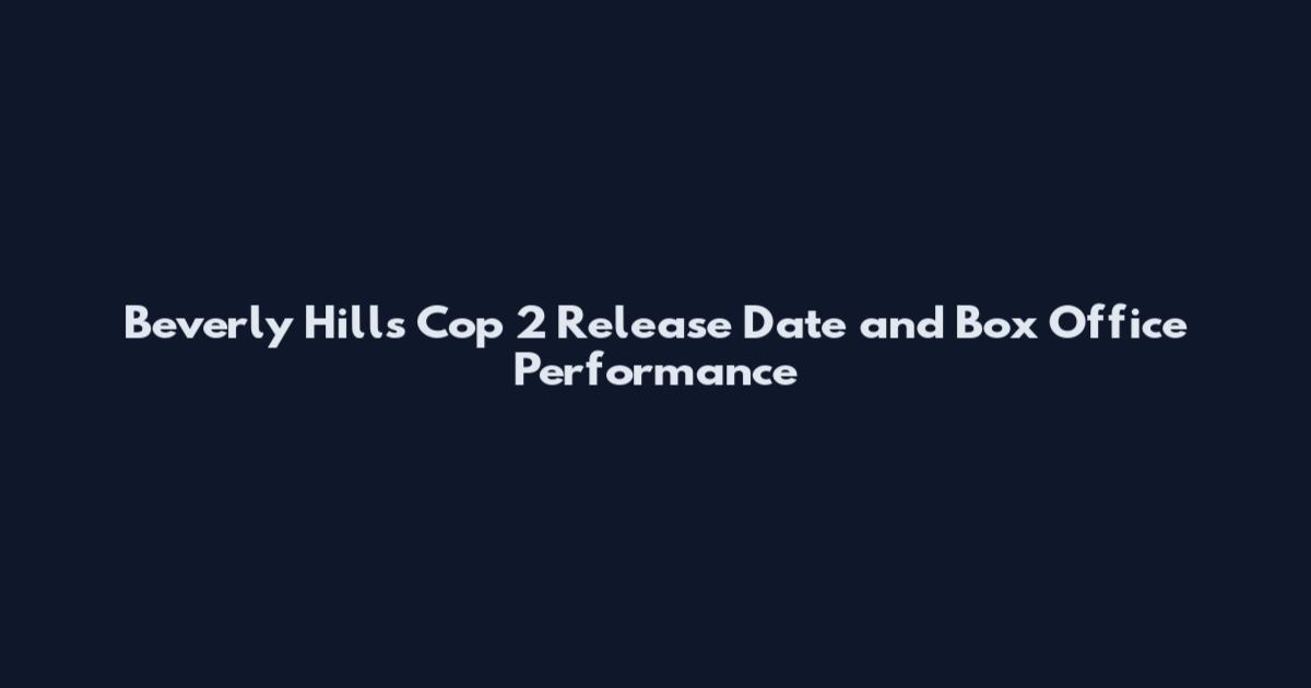 Beverly Hills Cop 2 Release Date and Box Office Performance