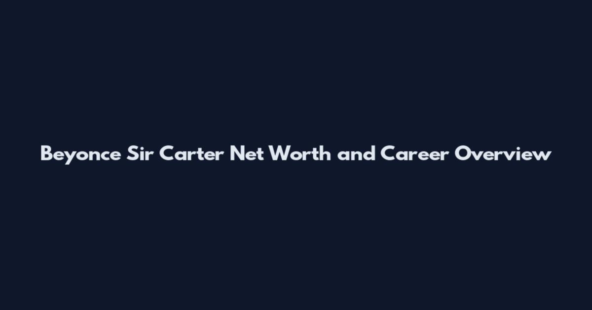 Beyonce Sir Carter Net Worth and Career Overview