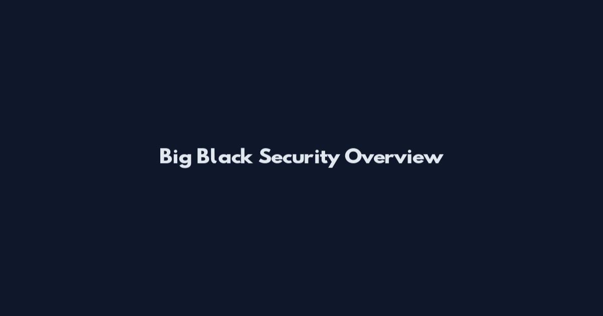 Big Black Security Overview