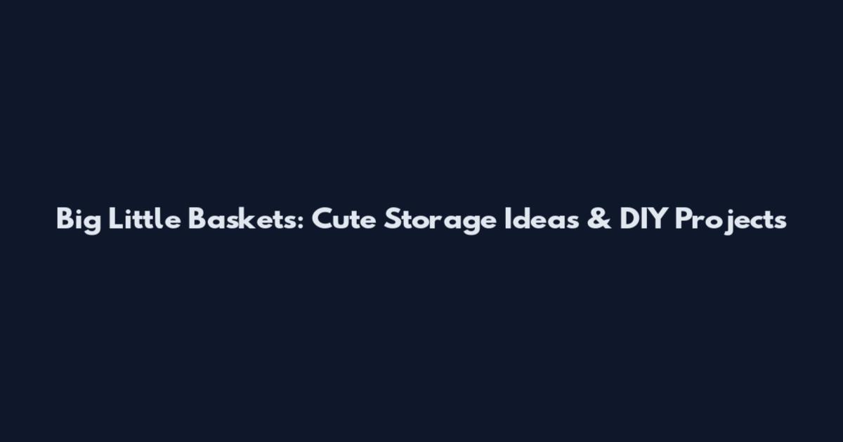 Big Little Baskets: Cute Storage Ideas & DIY Projects