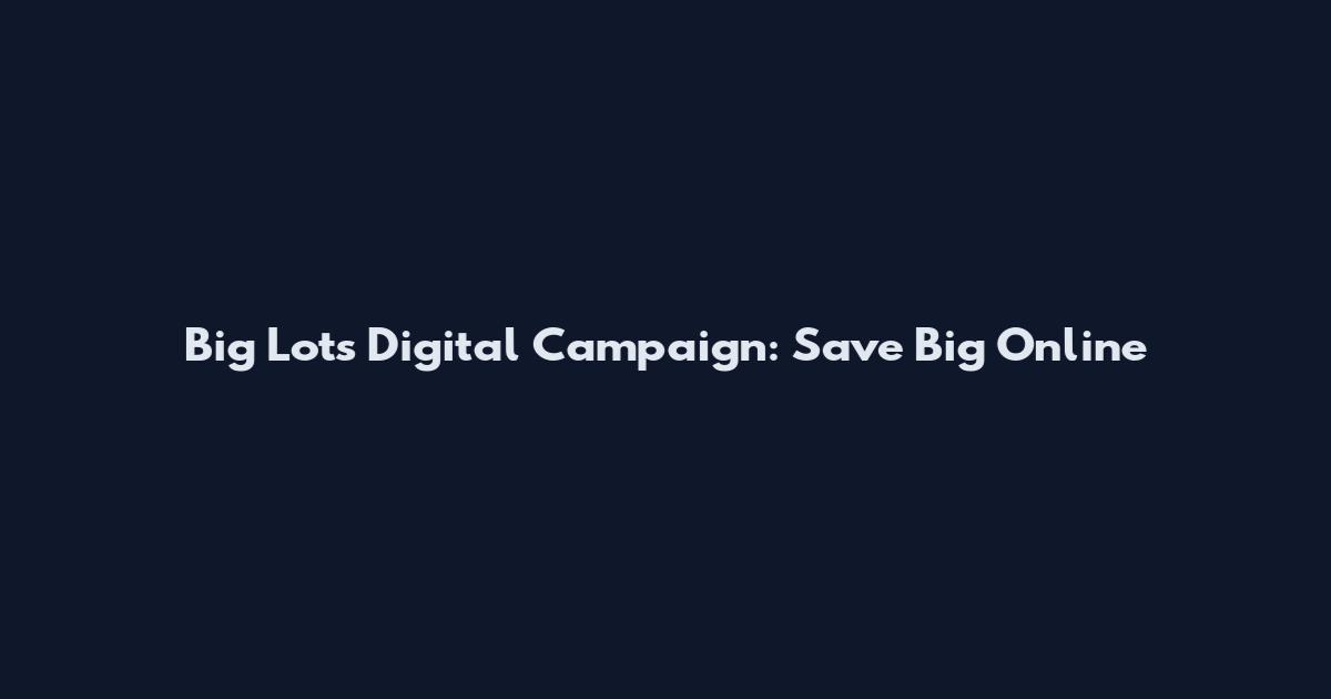 Big Lots Digital Campaign: Save Big Online