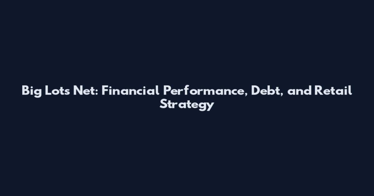 Big Lots Net: Financial Performance, Debt, and Retail Strategy