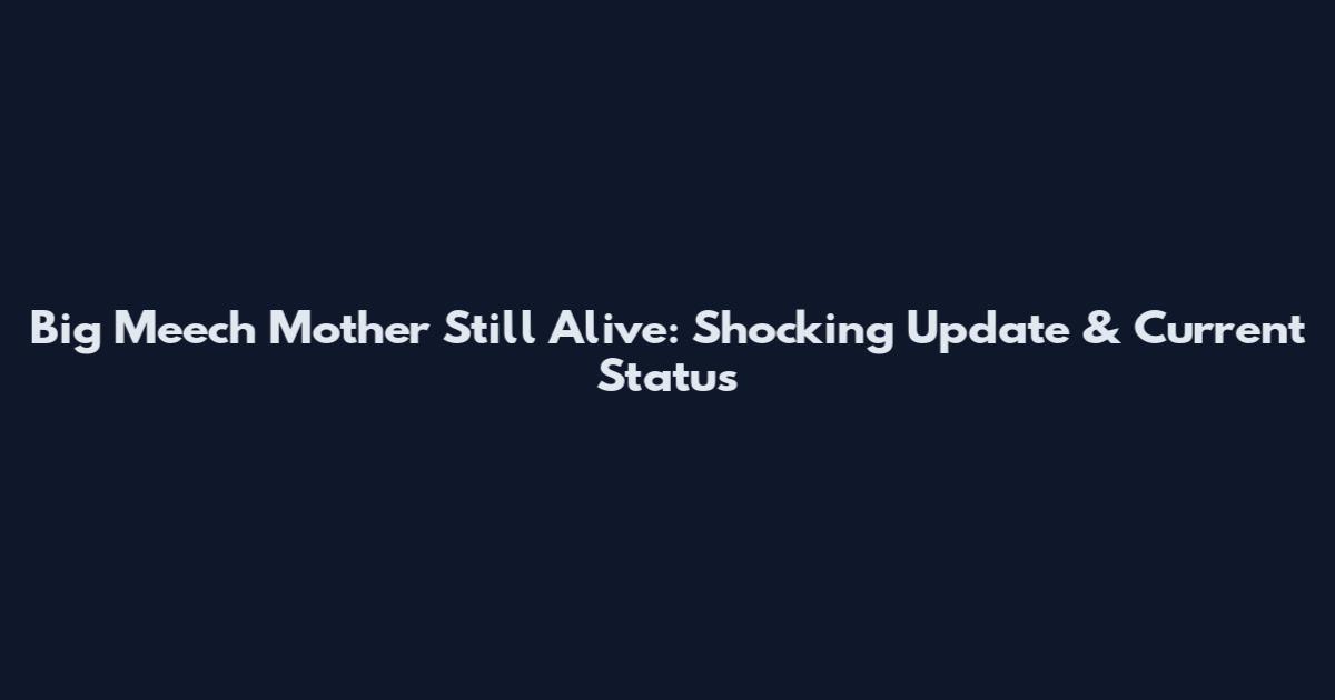 Big Meech Mother Still Alive: Shocking Update & Current Status