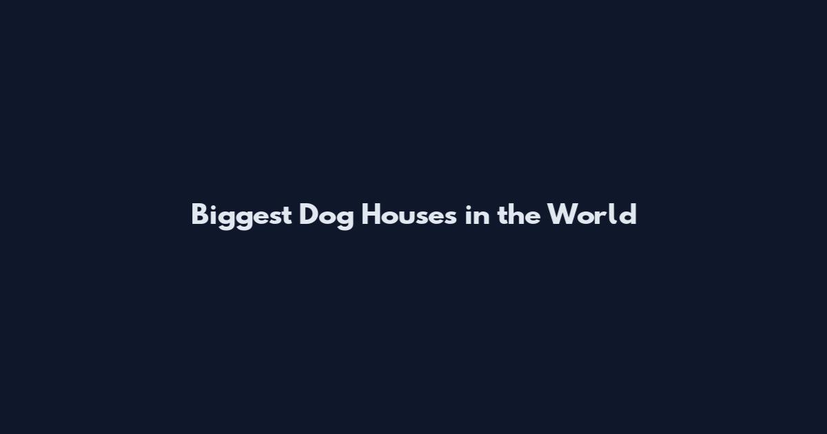 Biggest Dog Houses in the World