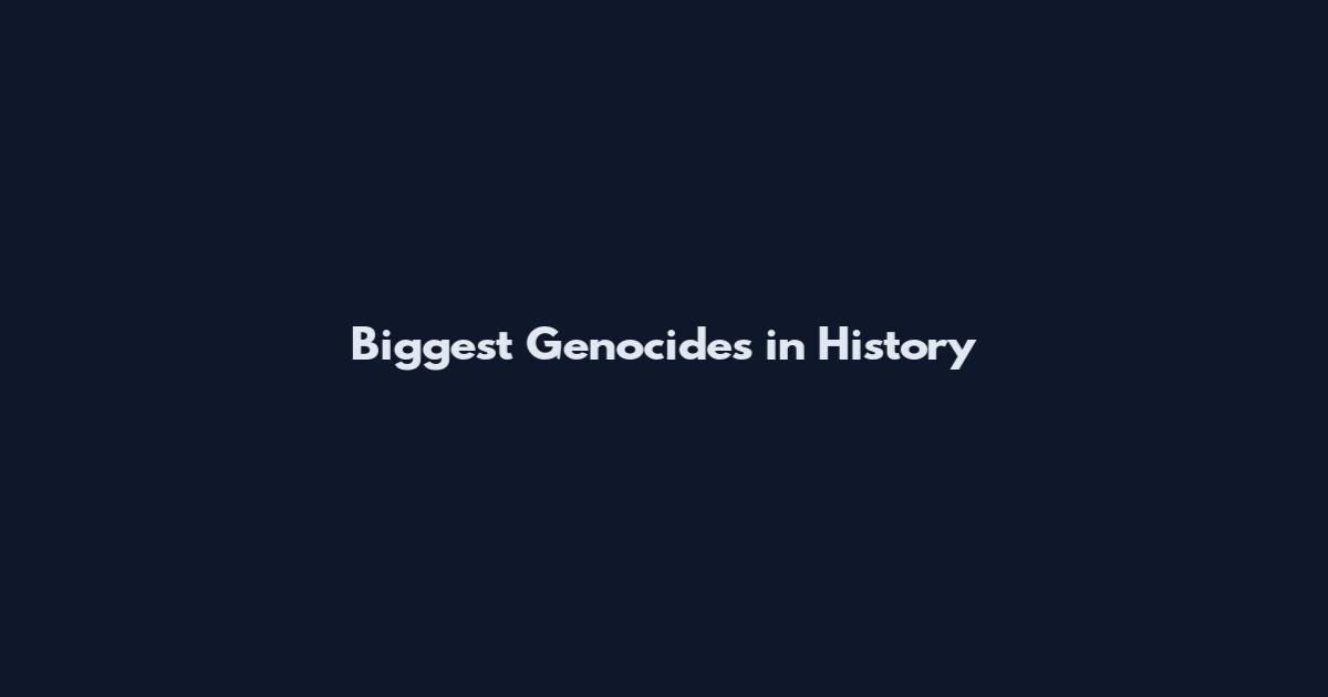 Biggest Genocides in History