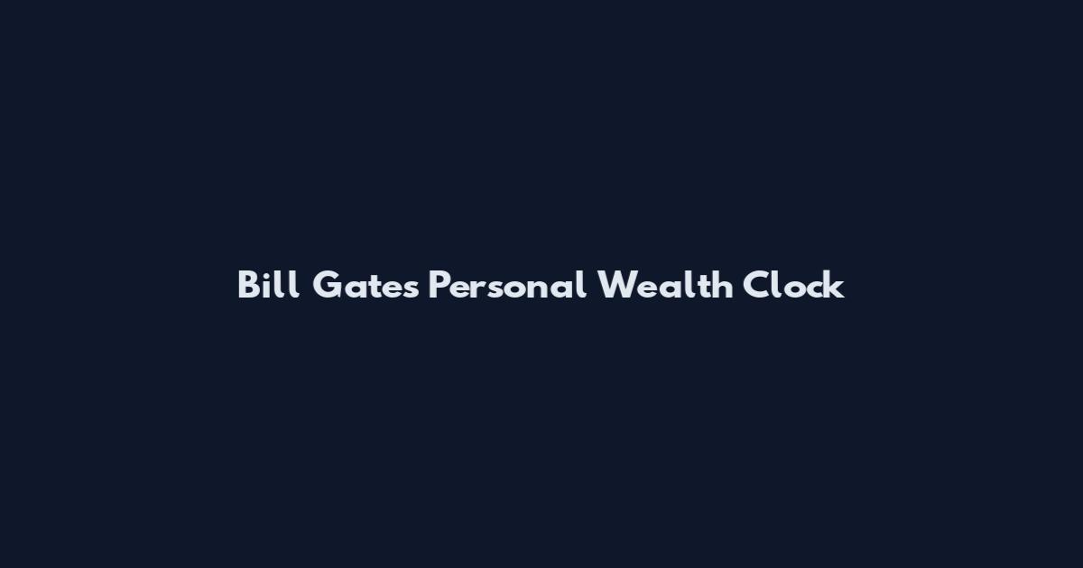 Bill Gates Personal Wealth Clock
