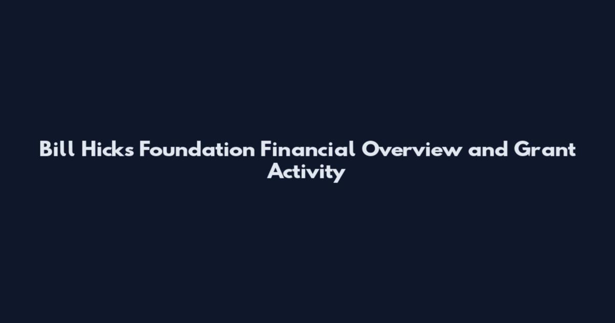 Bill Hicks Foundation Financial Overview and Grant Activity