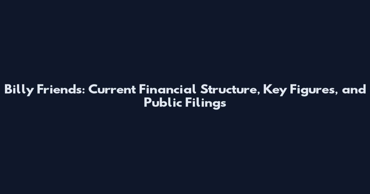 Billy Friends: Current Financial Structure, Key Figures, and Public Filings