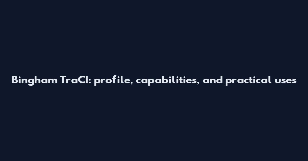 Bingham TraCI: profile, capabilities, and practical uses