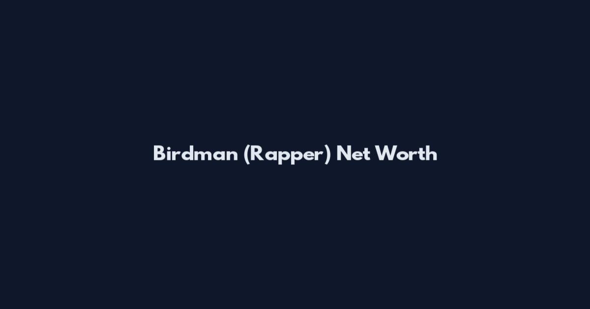Birdman (Rapper) Net Worth
