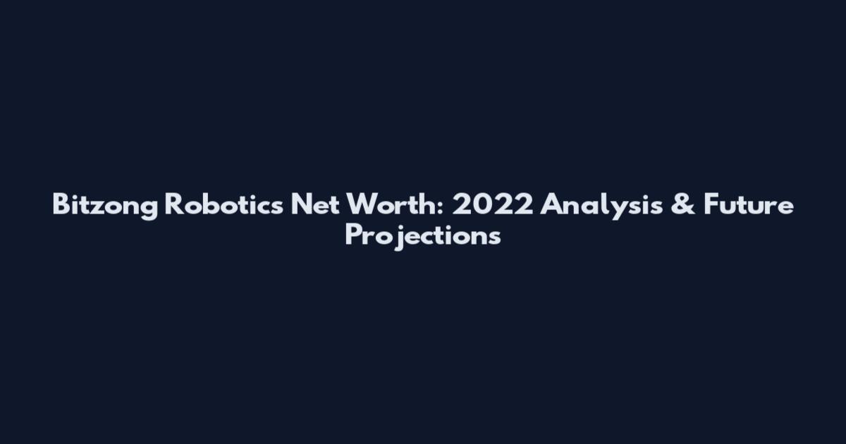 Bitzong Robotics Net Worth: 2022 Analysis & Future Projections