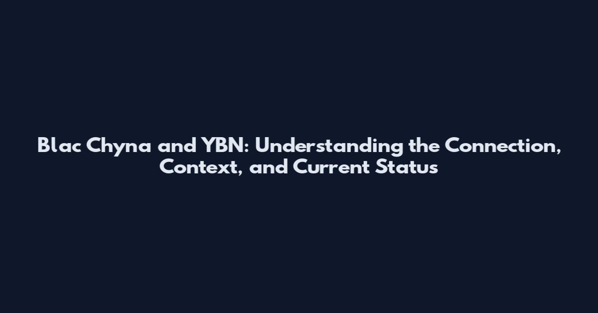 Blac Chyna and YBN: Understanding the Connection, Context, and Current Status