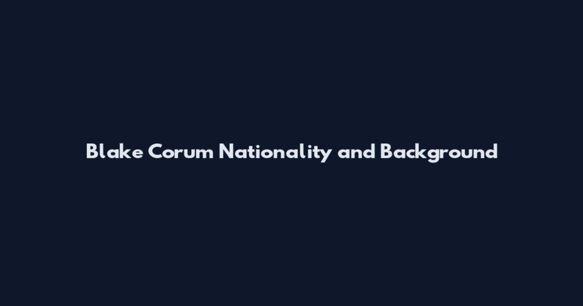 Blake Corum Nationality and Background