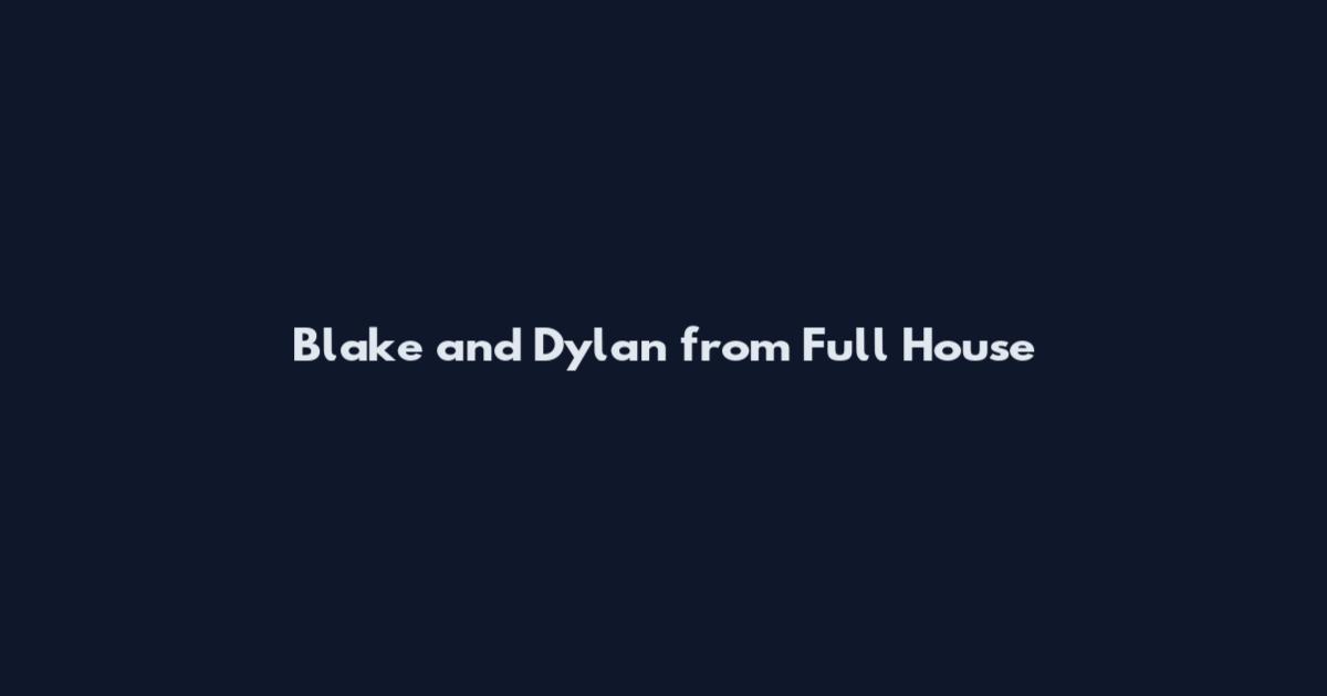 Blake and Dylan from Full House