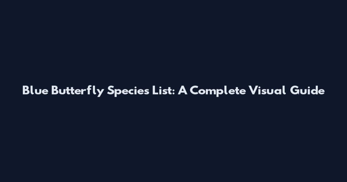 Blue Butterfly Species List: A Complete Visual Guide
