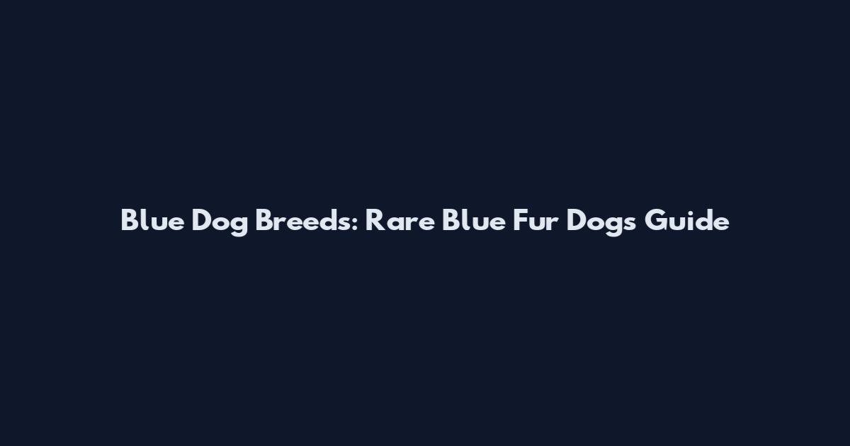 Blue Dog Breeds: Rare Blue Fur Dogs Guide