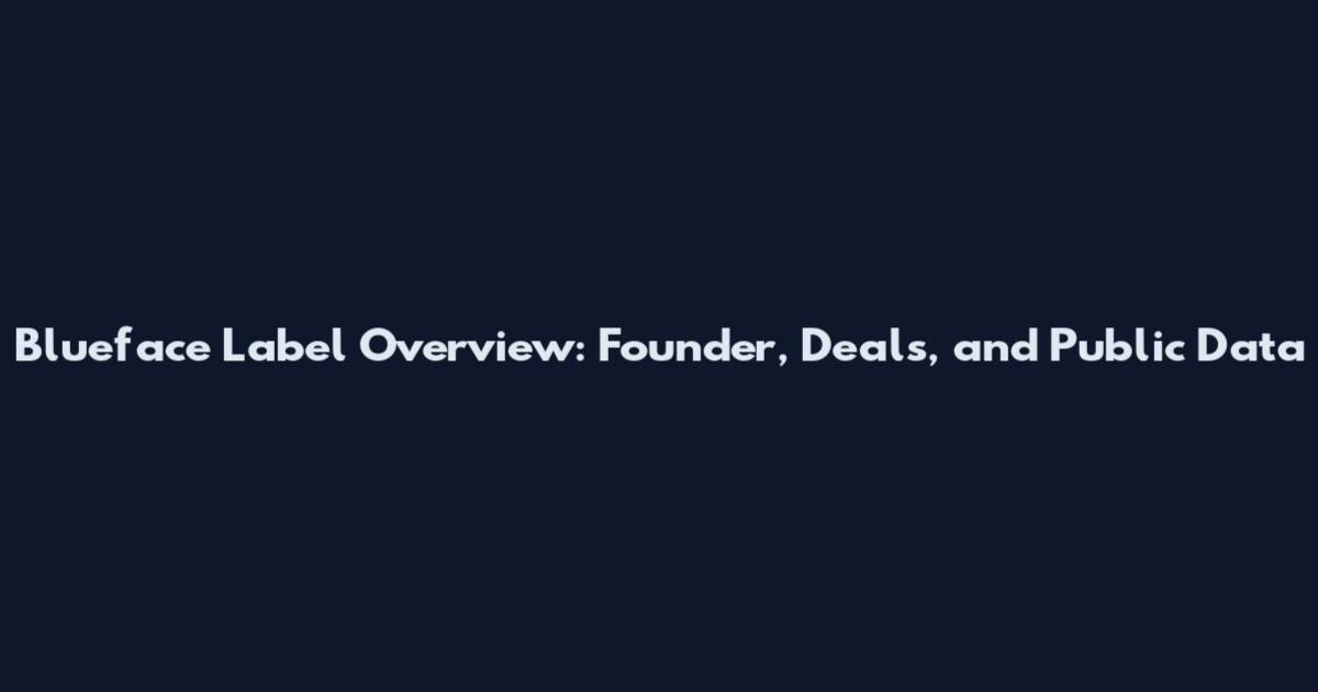 Blueface Label Overview: Founder, Deals, and Public Data