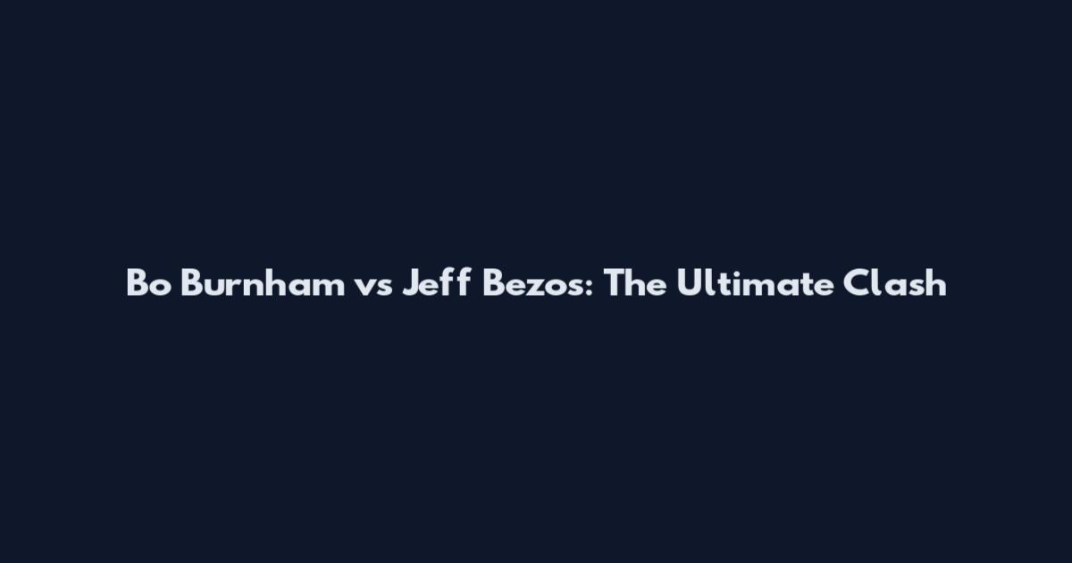 Bo Burnham vs Jeff Bezos: The Ultimate Clash