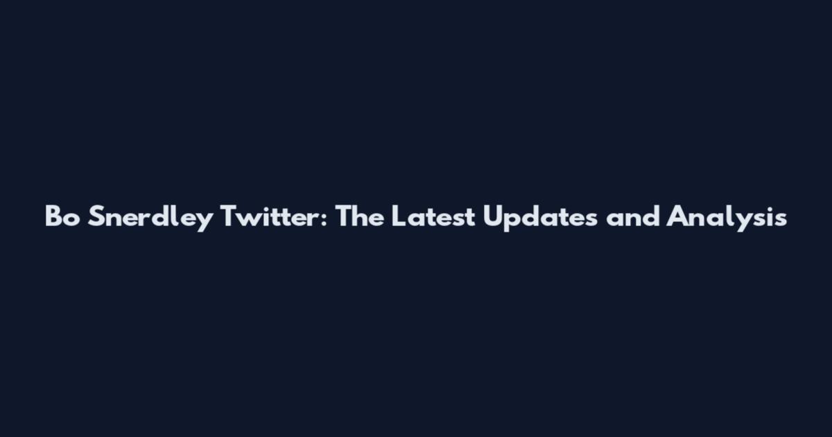 Bo Snerdley Twitter: The Latest Updates and Analysis
