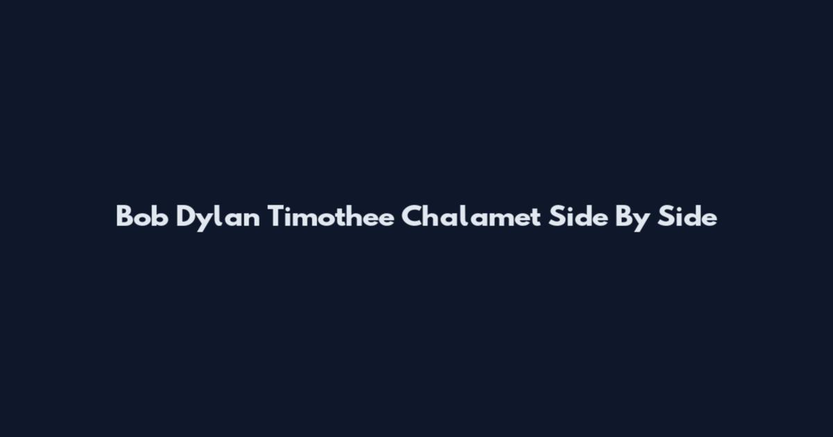 Bob Dylan Timothee Chalamet Side By Side