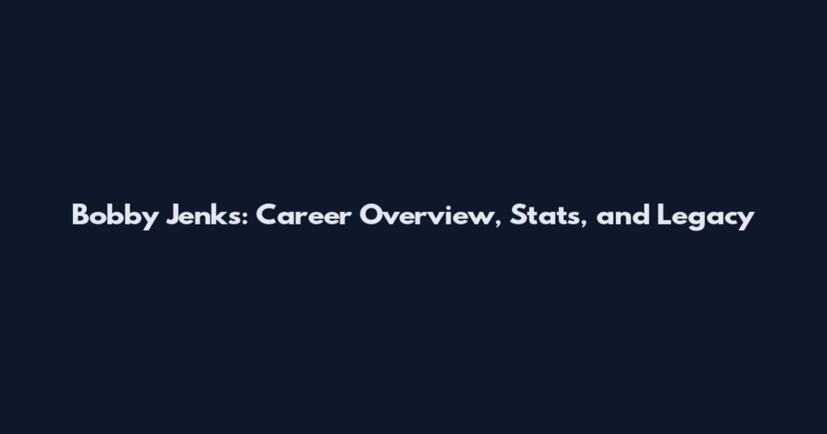 Bobby Jenks: Career Overview, Stats, and Legacy