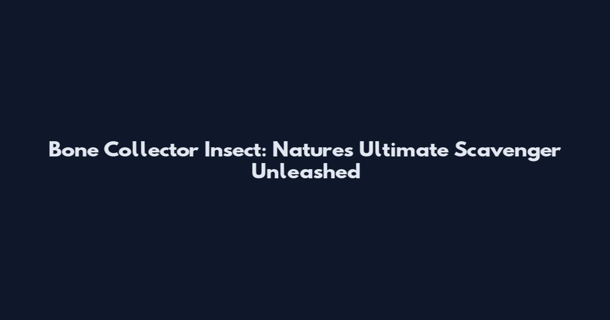 Bone Collector Insect: Nature's Ultimate Scavenger Unleashed