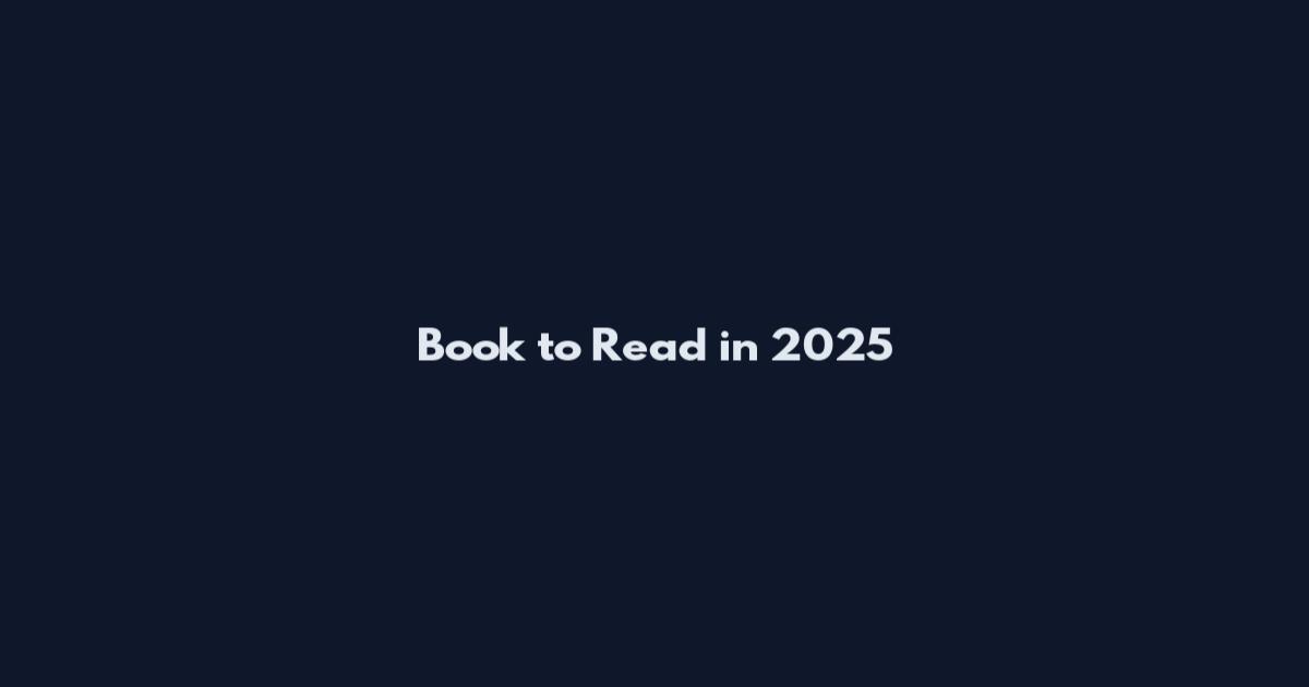 Book to Read in 2025
