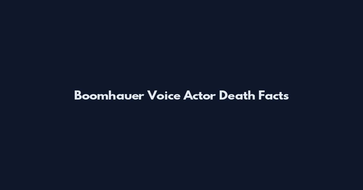 Boomhauer Voice Actor Death Facts
