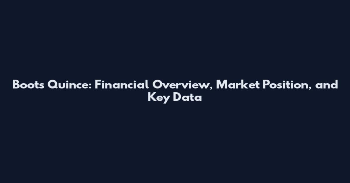 Boots Quince: Financial Overview, Market Position, and Key Data