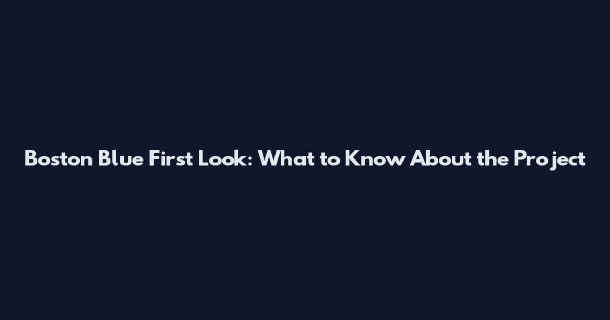 Boston Blue First Look: What to Know About the Project