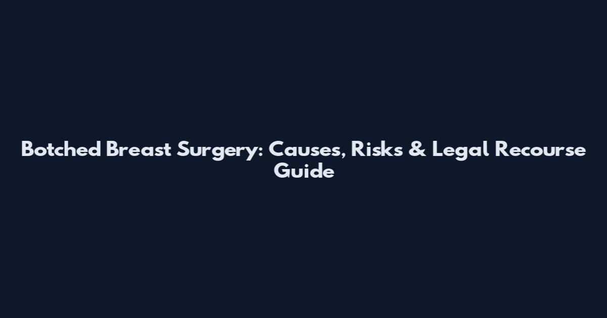 Botched Breast Surgery: Causes, Risks & Legal Recourse Guide