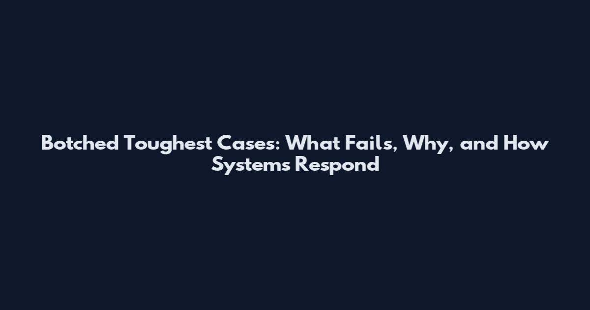 Botched Toughest Cases: What Fails, Why, and How Systems Respond