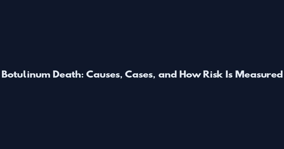 Botulinum Death: Causes, Cases, and How Risk Is Measured
