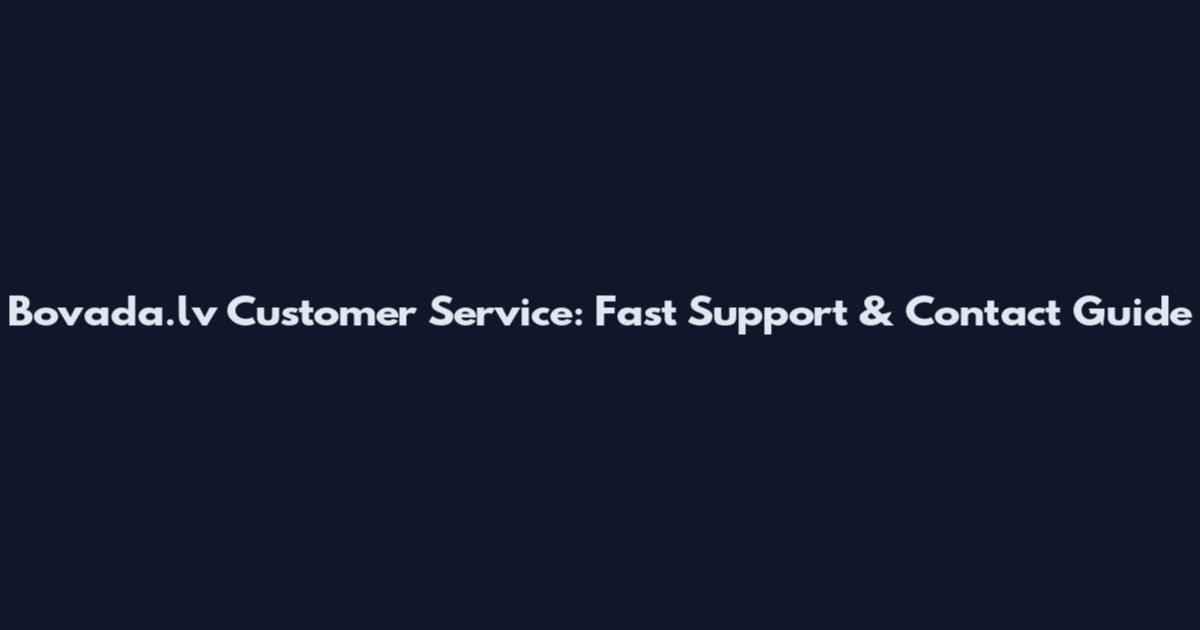 Bovada.lv Customer Service: Fast Support & Contact Guide