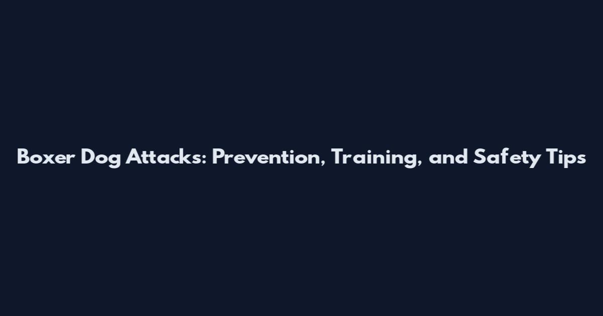 Boxer Dog Attacks: Prevention, Training, and Safety Tips