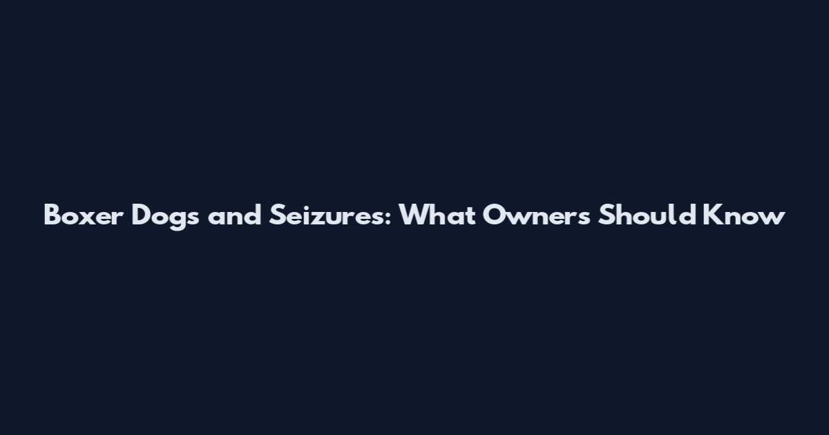 Boxer Dogs and Seizures: What Owners Should Know