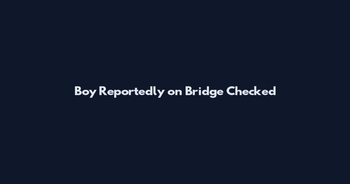 Boy Reportedly on Bridge Checked