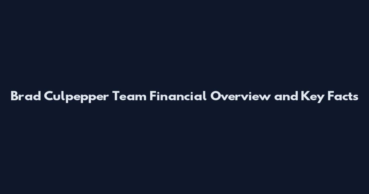 Brad Culpepper Team Financial Overview and Key Facts